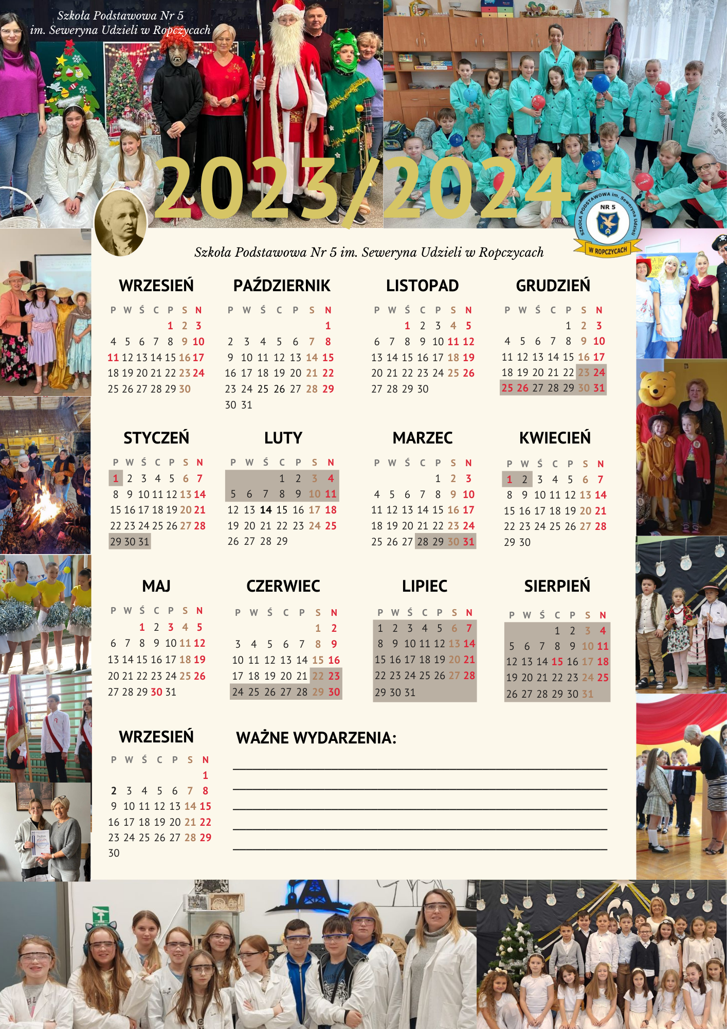 Kalendarz szkolny 2024